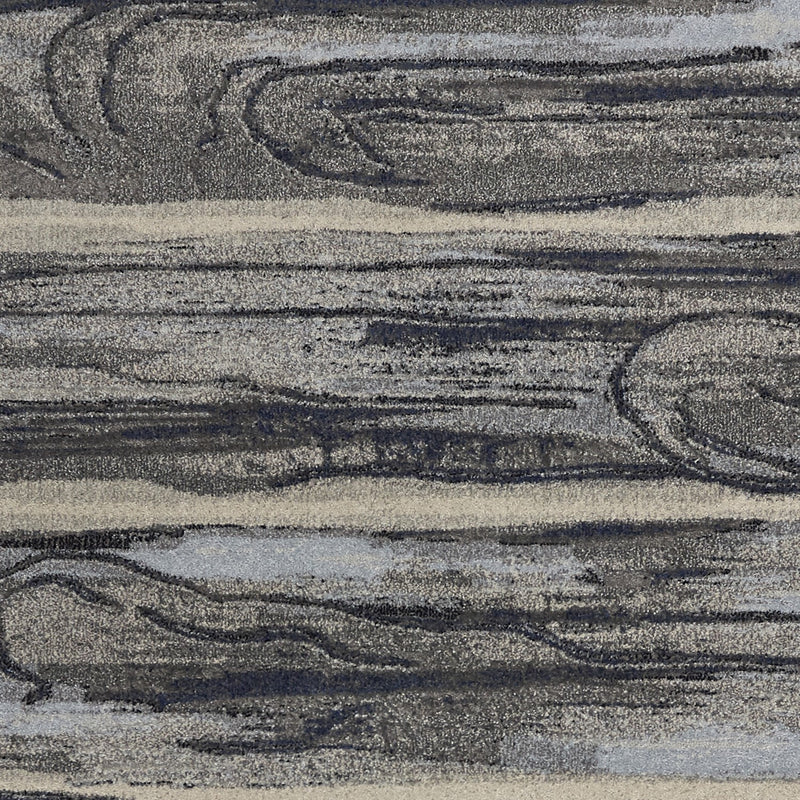 5' X 8' Gray Blue And Black Abstract Area Rug - Home Decor