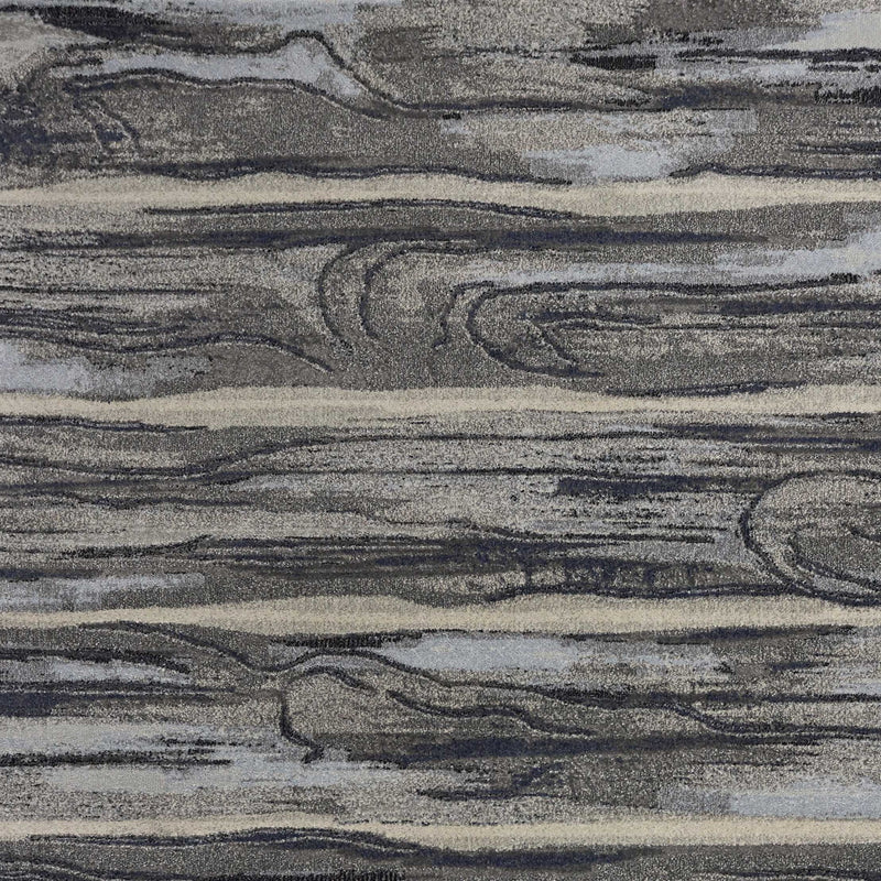 5' X 8' Gray Blue And Black Abstract Area Rug - Home Decor
