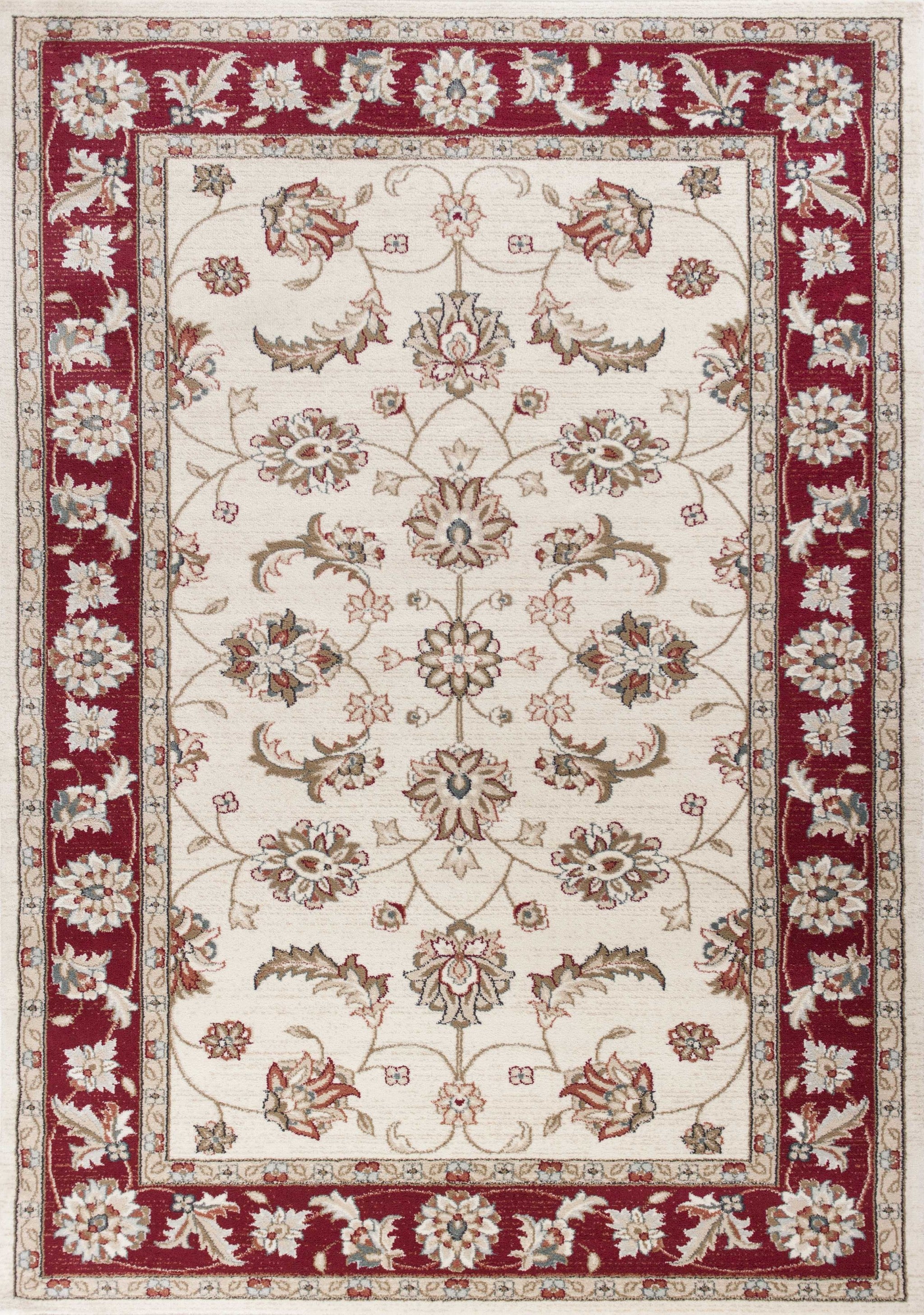 9' X 12' Polypropylene Ivory Or Red Area Rug Default Title