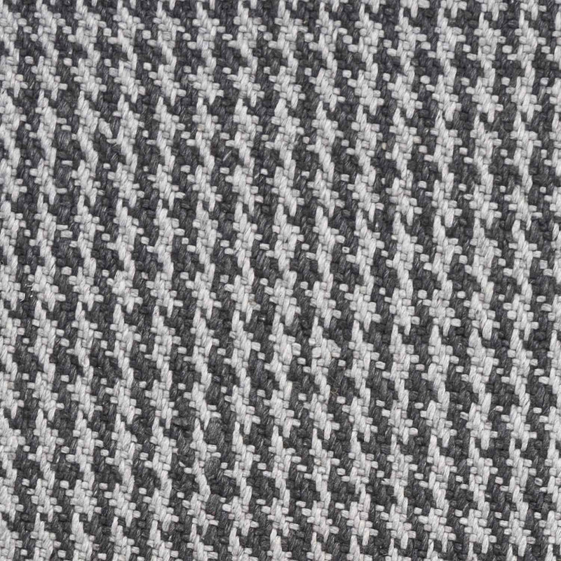 9'X12' Grey Hand Woven Houndstooth With Braided Fringe Indoor Area Rug