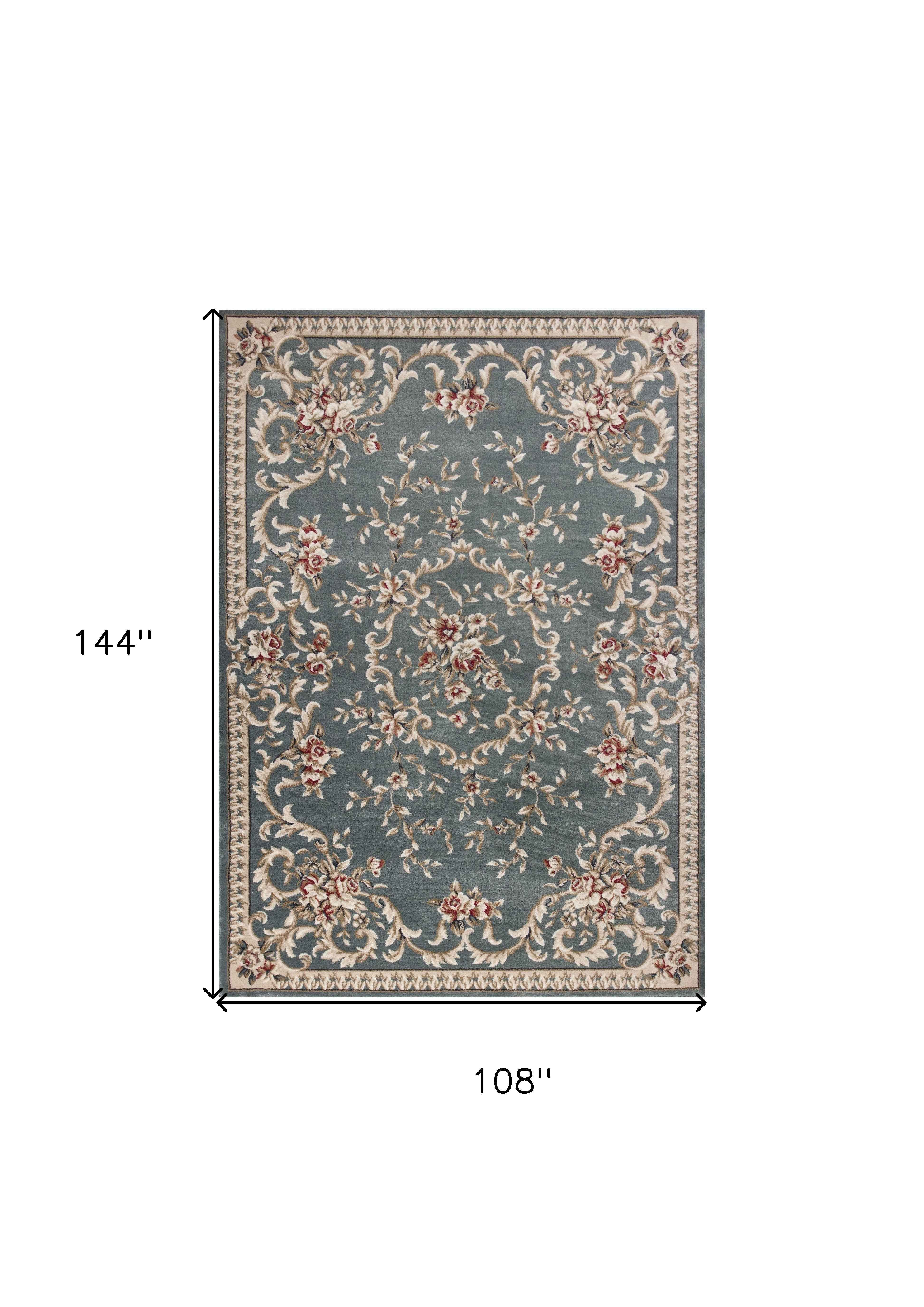 9' X 12'  Polypropylene Slate Blue Area Rug