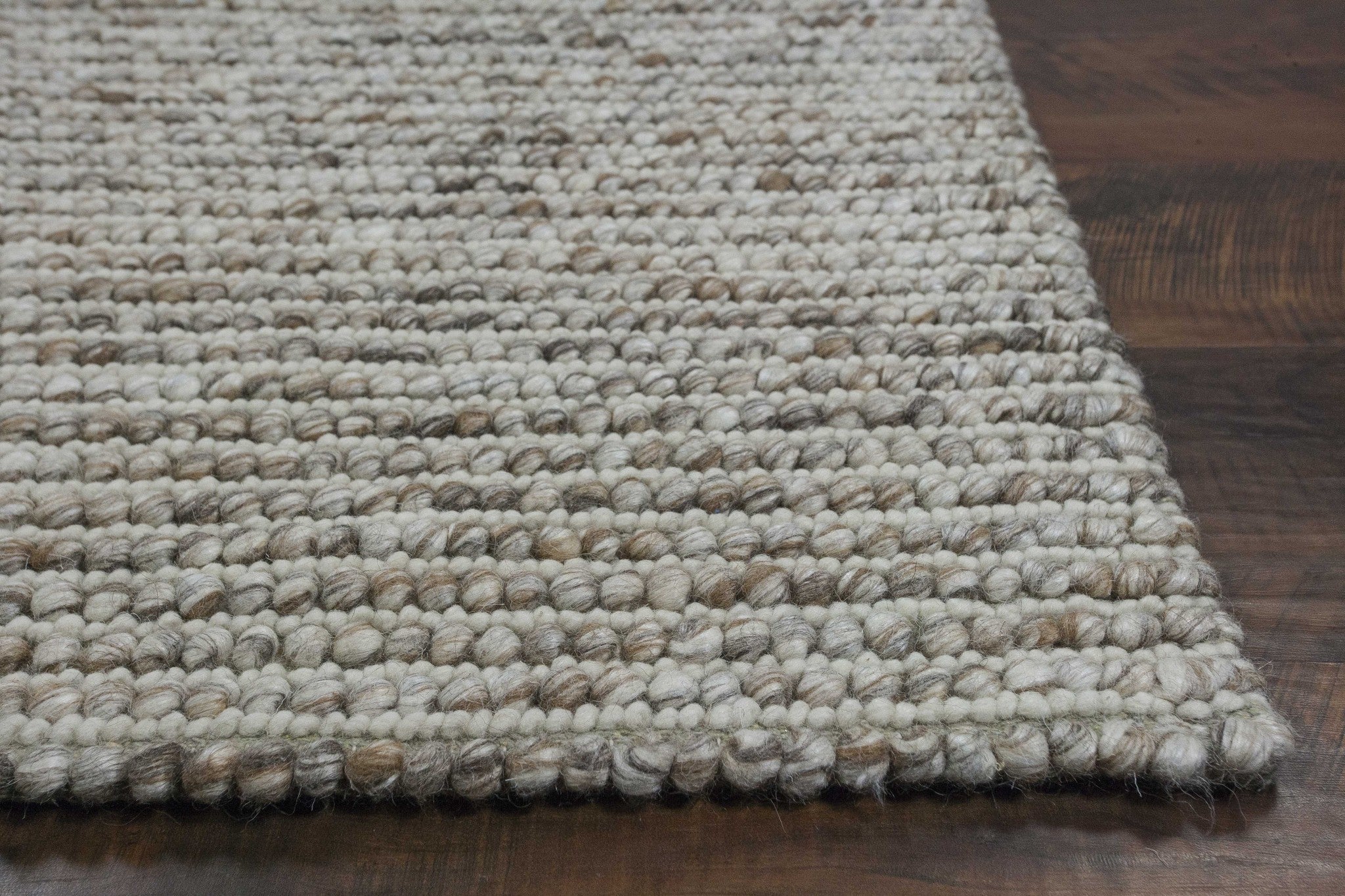 7' X 9' Wool Natural Area Rug