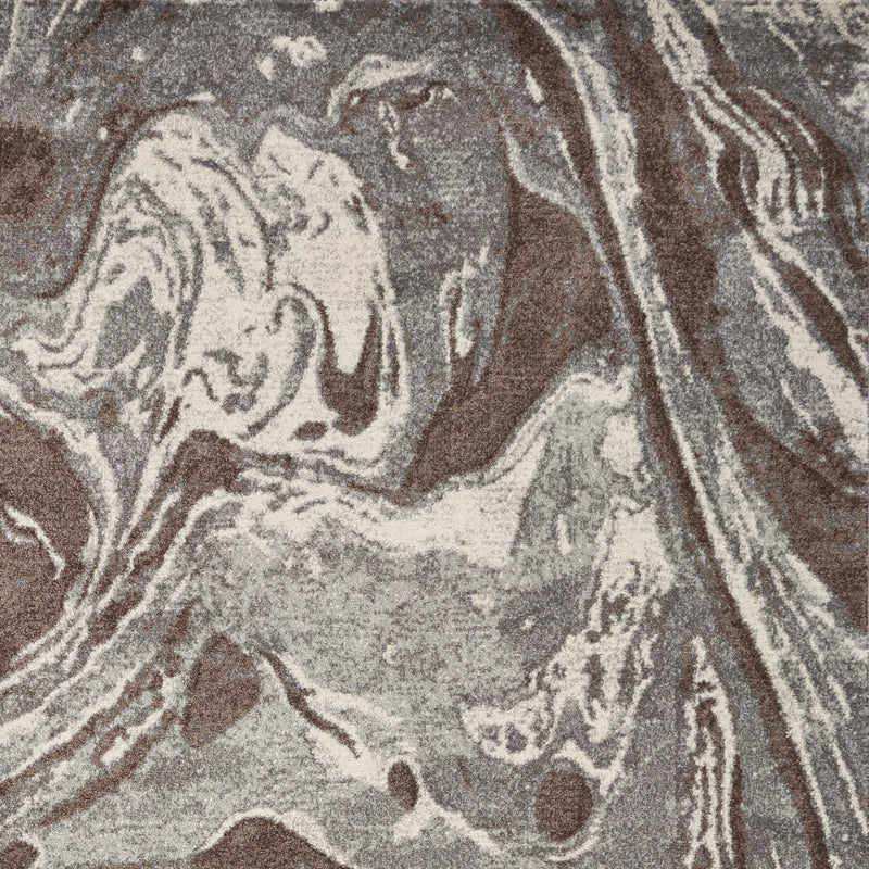 5' X 8' Brown And Ivory Abstract Area Rug - Home Decor
