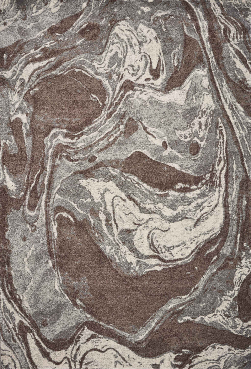5' X 8' Brown And Ivory Abstract Area Rug - Home Decor