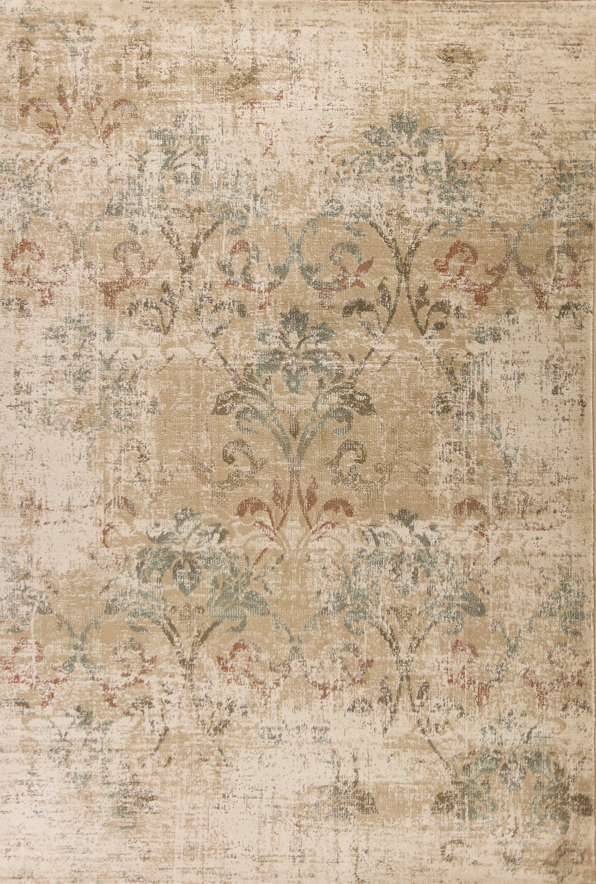 3' X 5' Champagne And Beige Damask Area Rug - Home & Garden