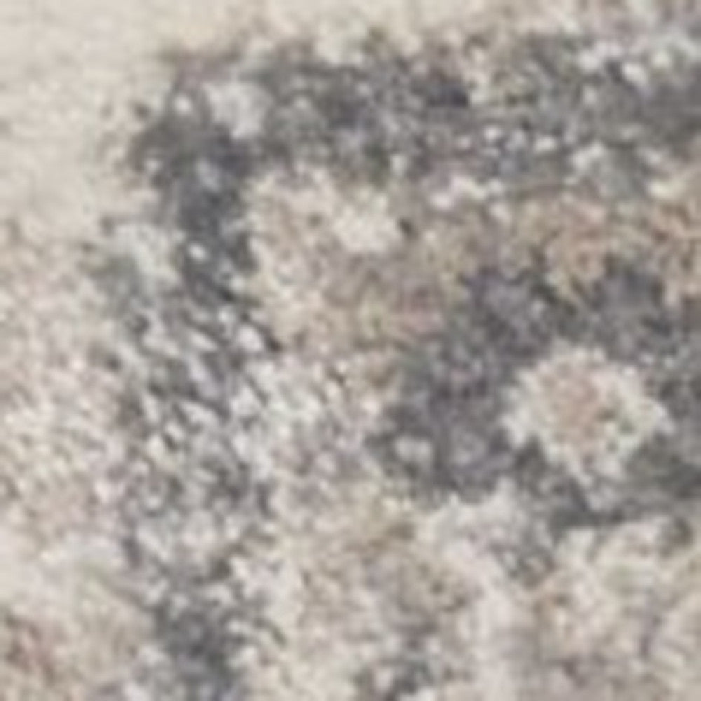 3' X 5' Ivory And Gray Floral Medallion Distressed Area Rug - Home & Garden