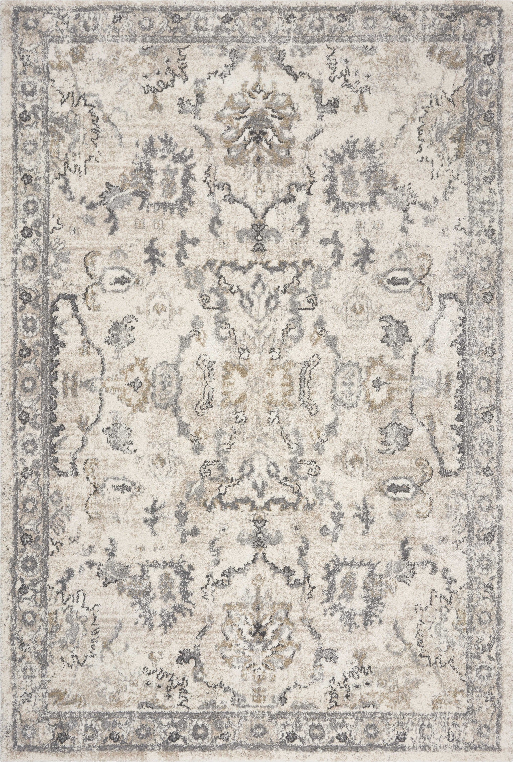 3' X 5' Ivory And Gray Floral Medallion Distressed Area Rug - Home & Garden