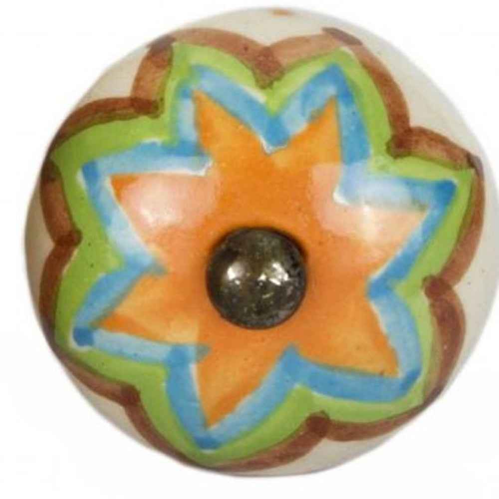 1.5" X 1.5" X 1.5" Ceramic Metal Multicolor 12 Pack Knob