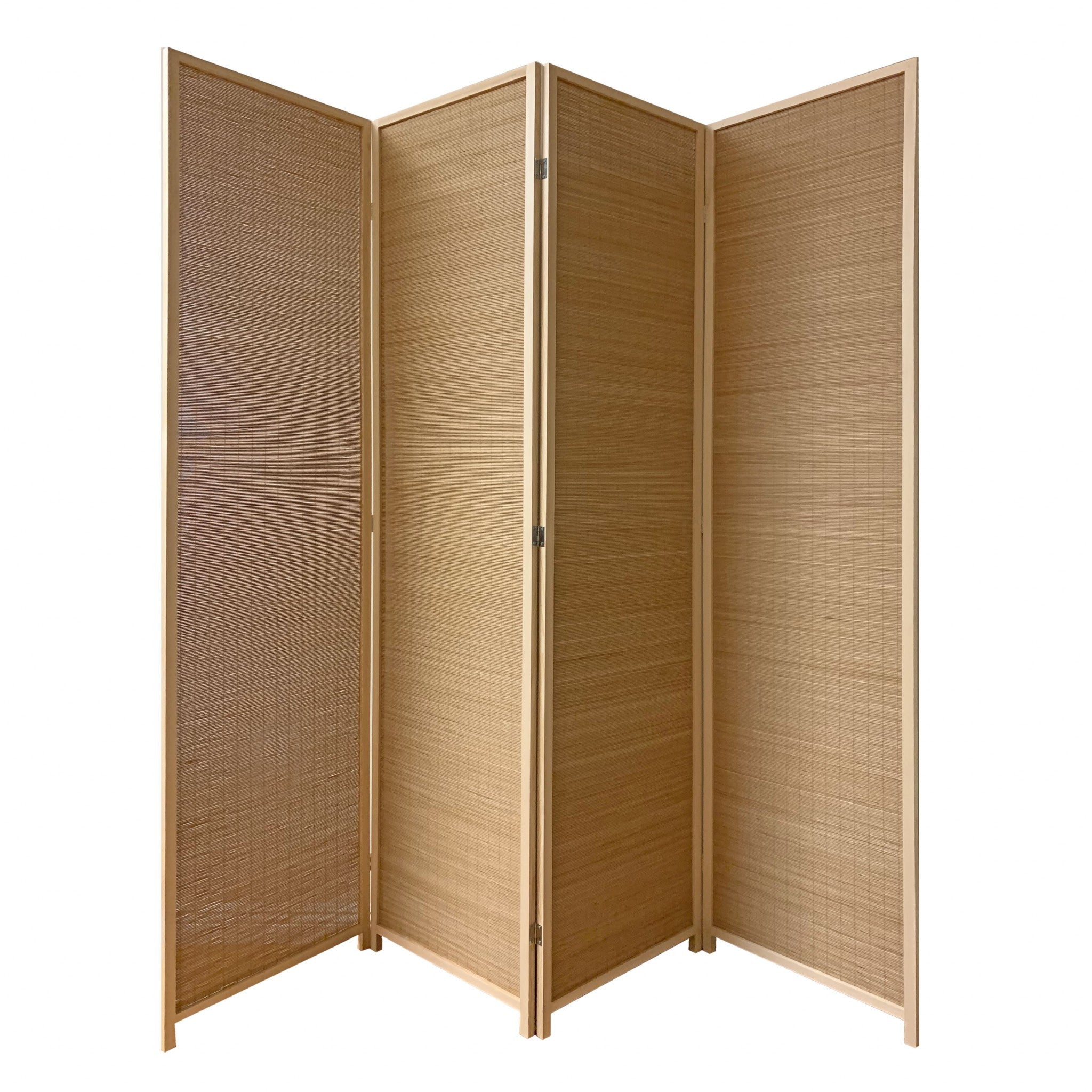 7" Light Bamboo 4 Panel Room Divider Screen - Home & Garden