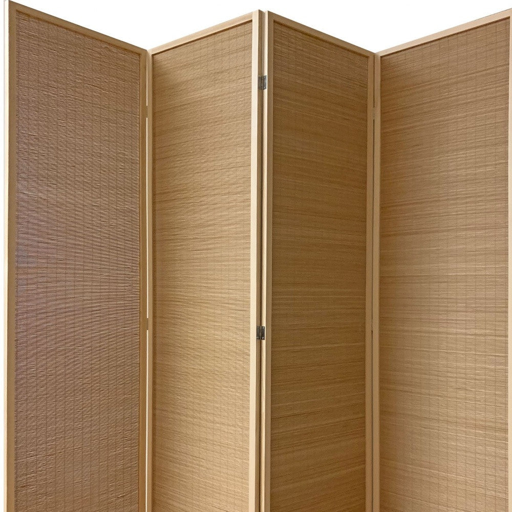 7" Light Bamboo 4 Panel Room Divider Screen - Home & Garden