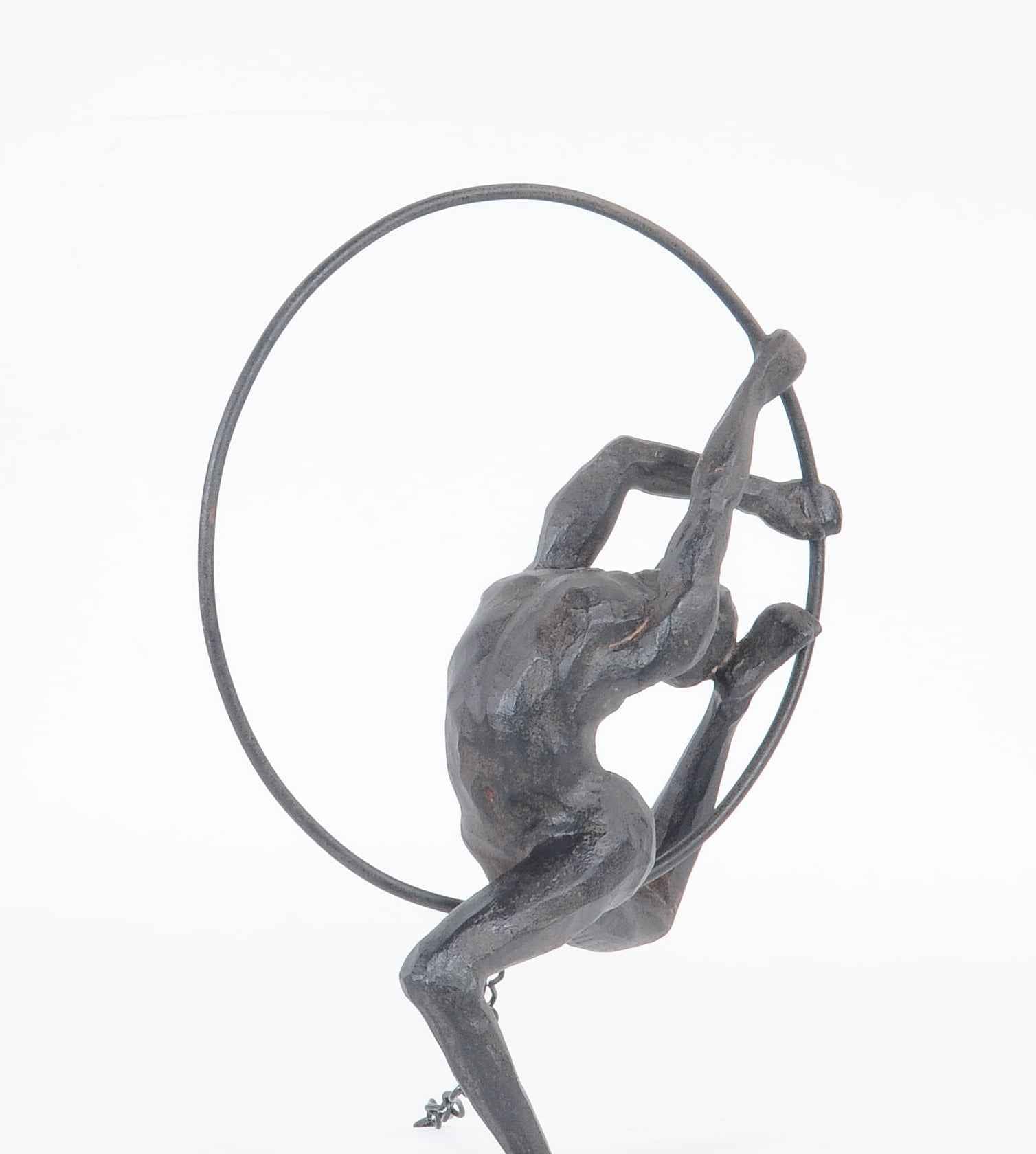 Athletic Man Hanging Ring Sculpture