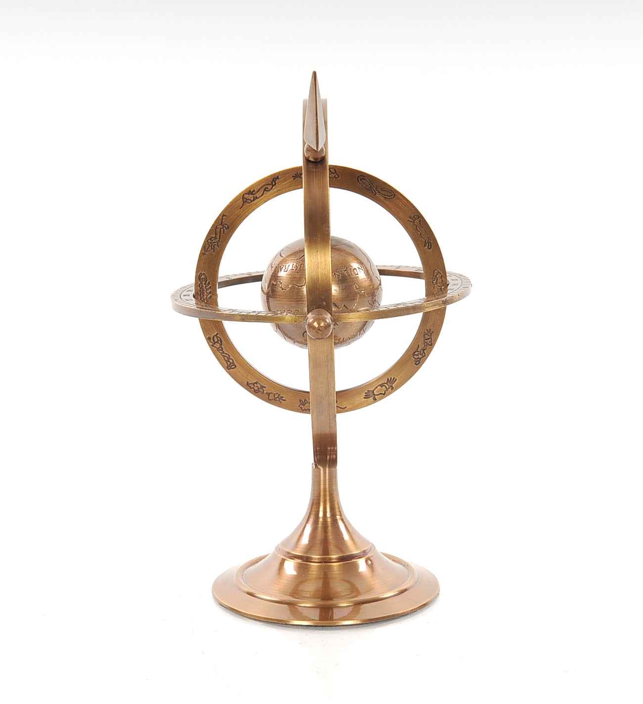 5.5" X 7" X 8.5" Brass Armillary