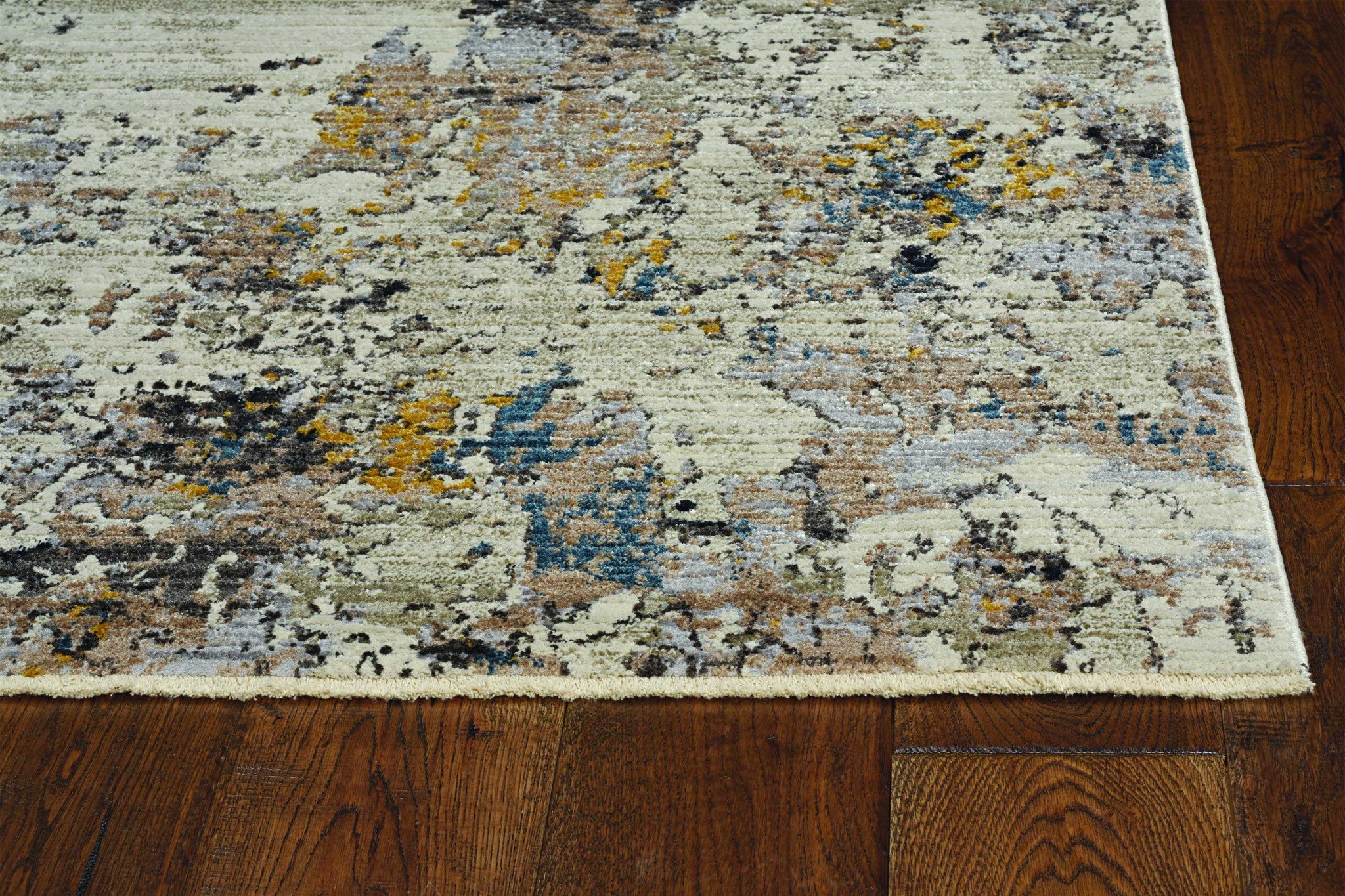 5' X 7' Beige Tan And Gold Abstract Hand Loomed Distressed Area Rug - Home & Garden