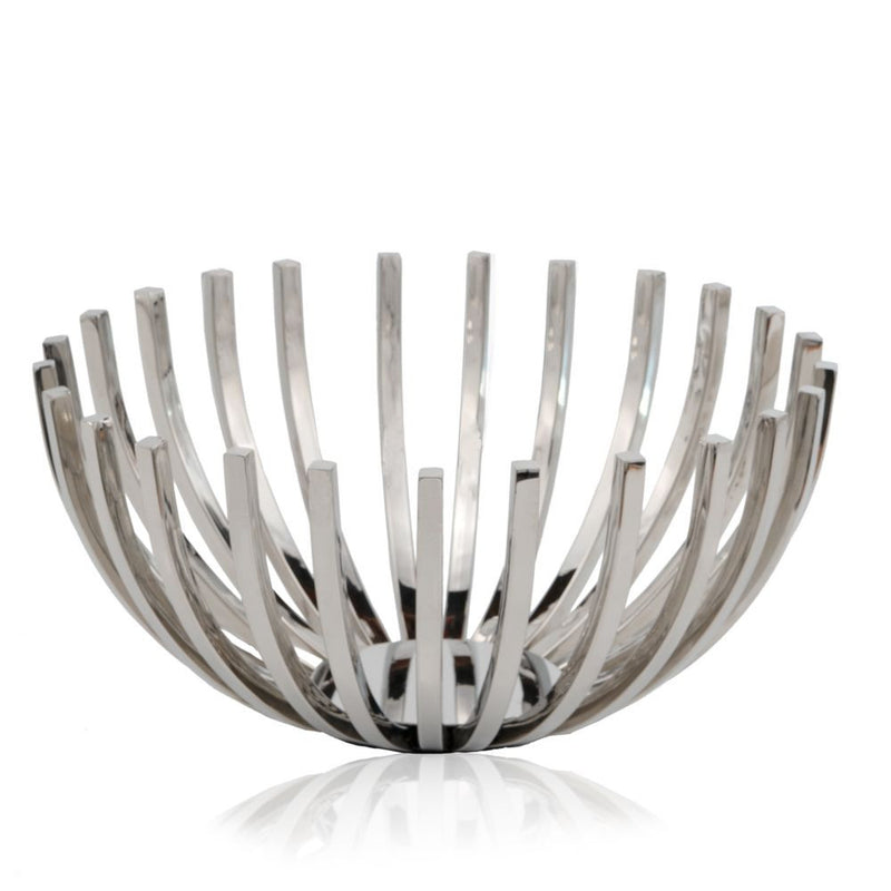 14" Silver Stainless Steel Decorative Bowl - Kitchen & Dining