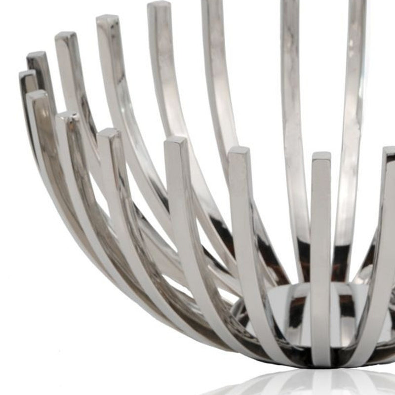 14" Silver Stainless Steel Decorative Bowl - Kitchen & Dining