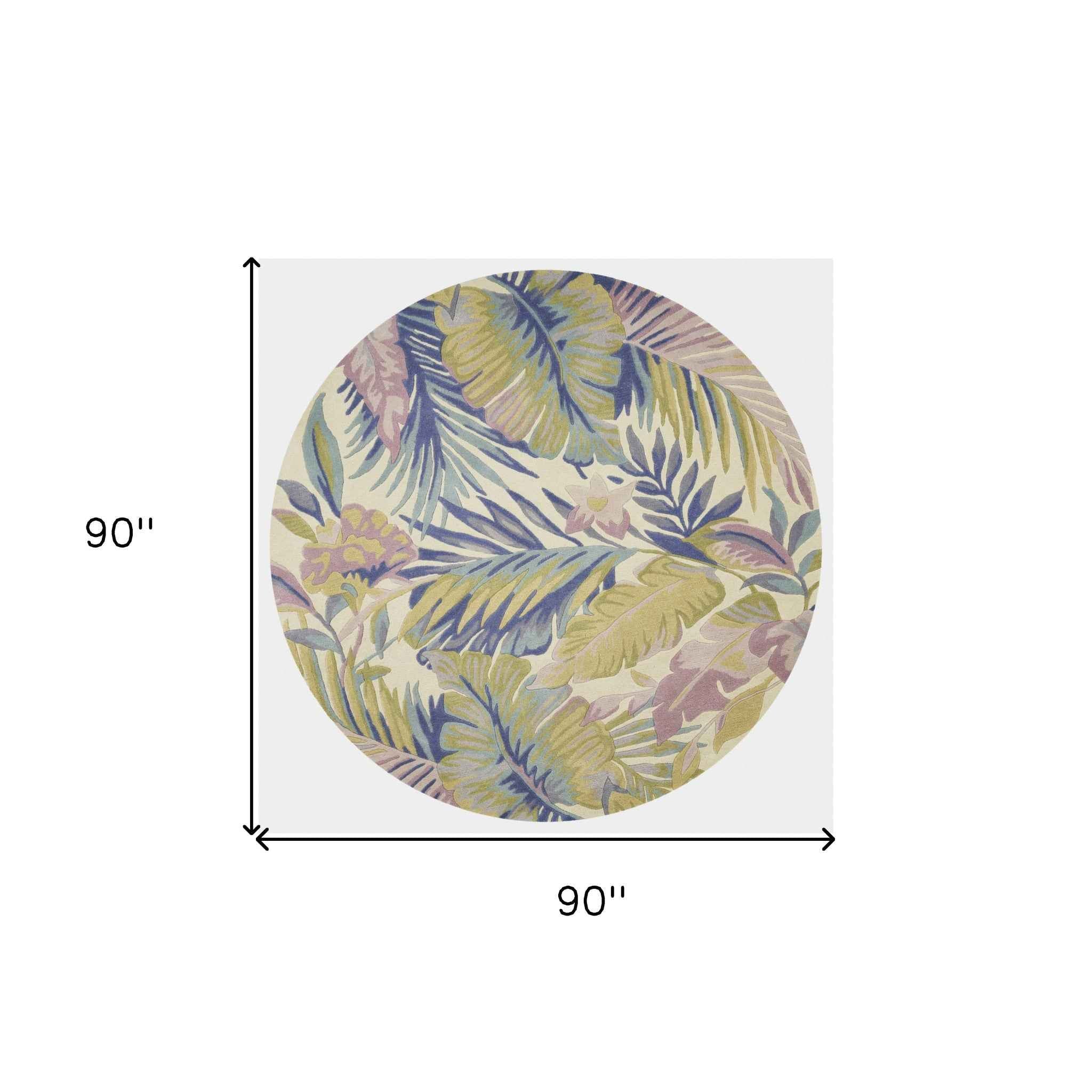 90 X 90 Pastel Wool Rug