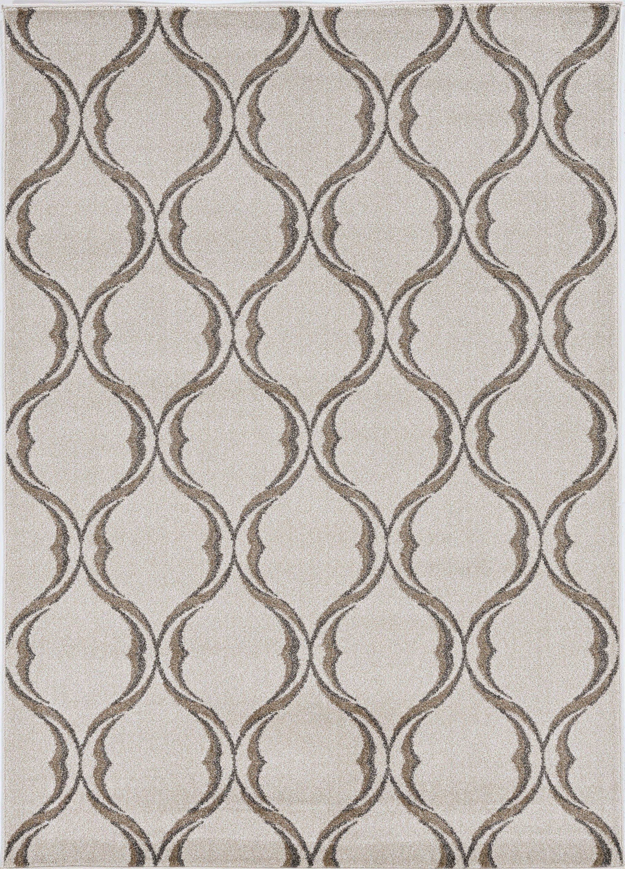 2' X 3' Sand Wavy Line Pattern Accent Rug - Home & Garden