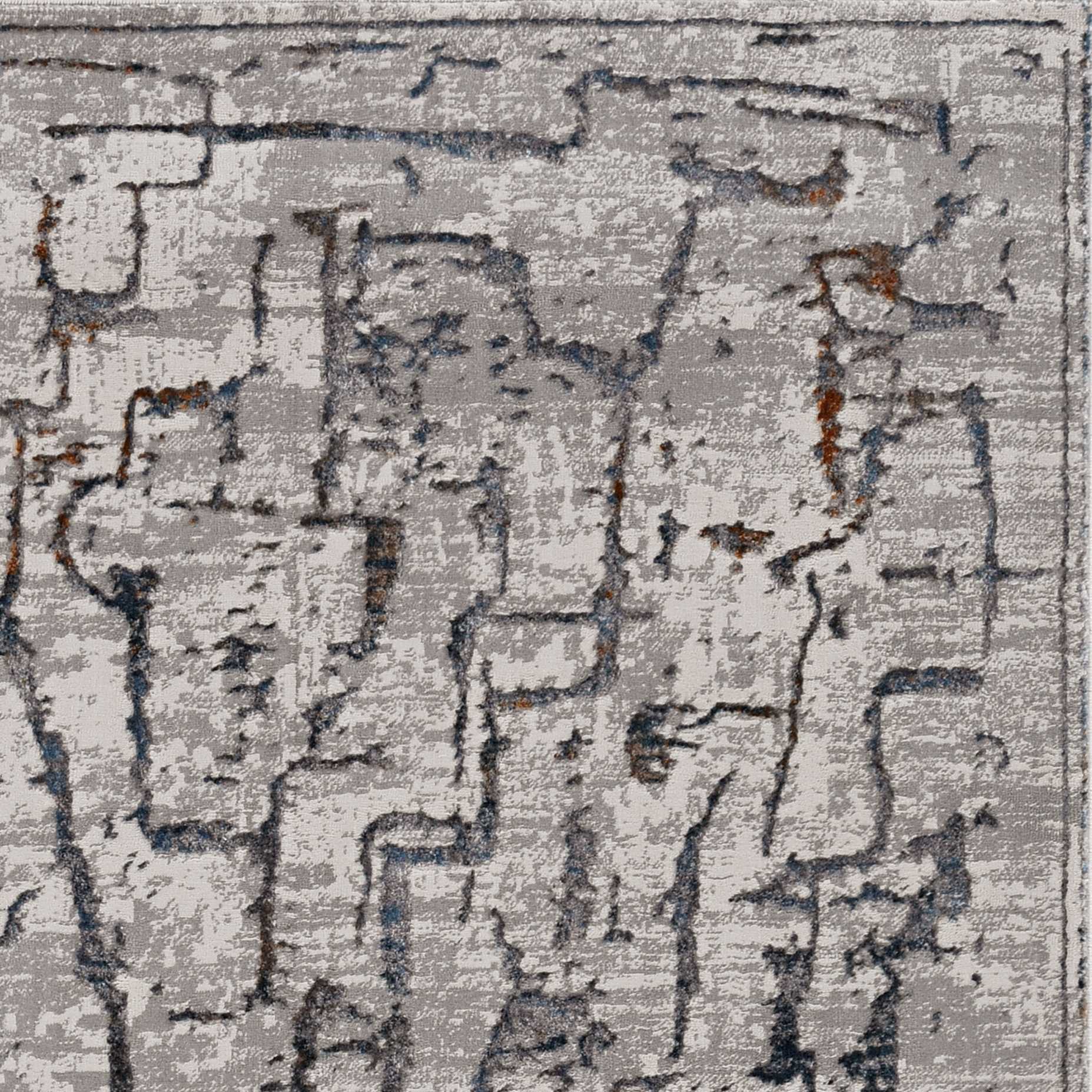 6' X 9' Gray And Black Abstract Distressed Area Rug - Home & Garden