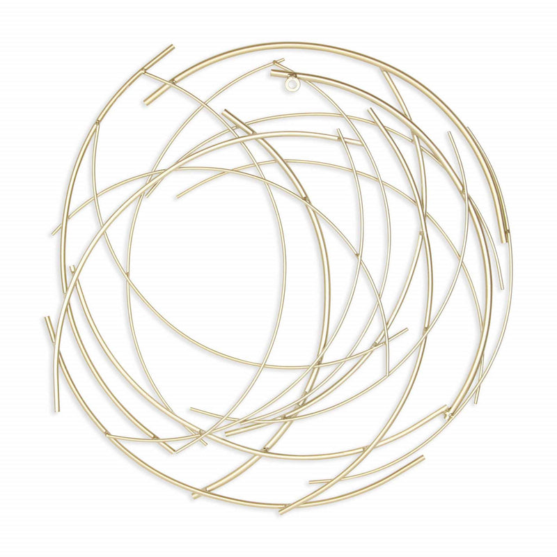 26" Gold Metal Abstract Round Hanging Wall Art Decor