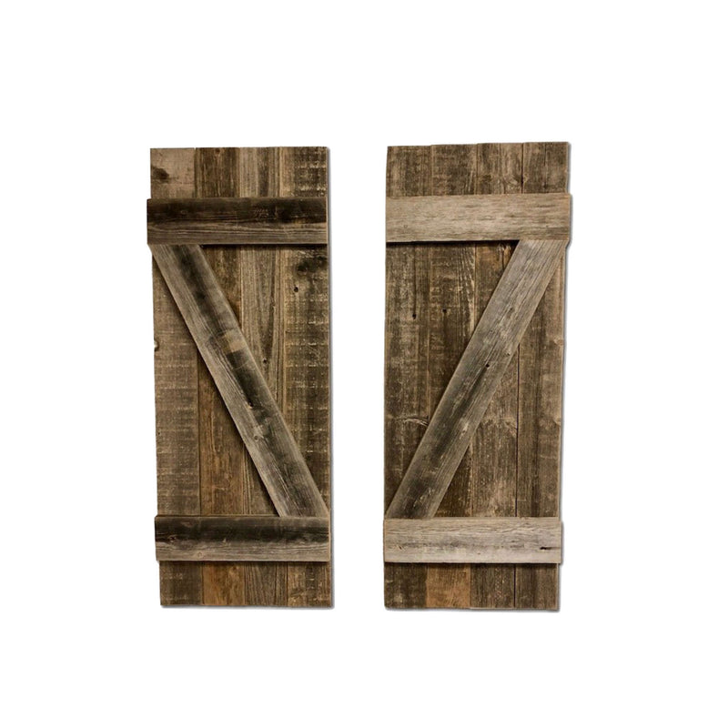 Set of Two 36" X 14" Gray Solid Wood Wall Decor - Home Decor