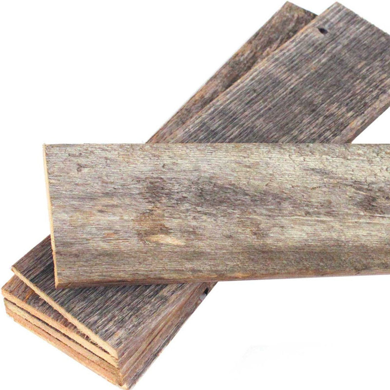 Set of Six 3" x 12" Gray And Brown Wood Planks Wall Decor - Home Decor