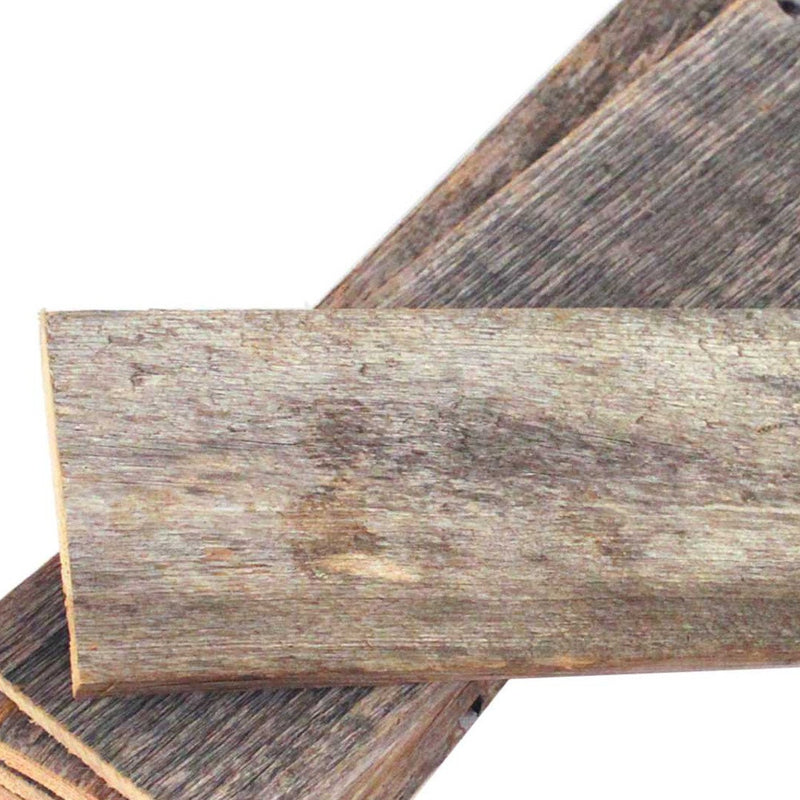 Set of Six 3" x 12" Gray And Brown Wood Planks Wall Decor - Home Decor