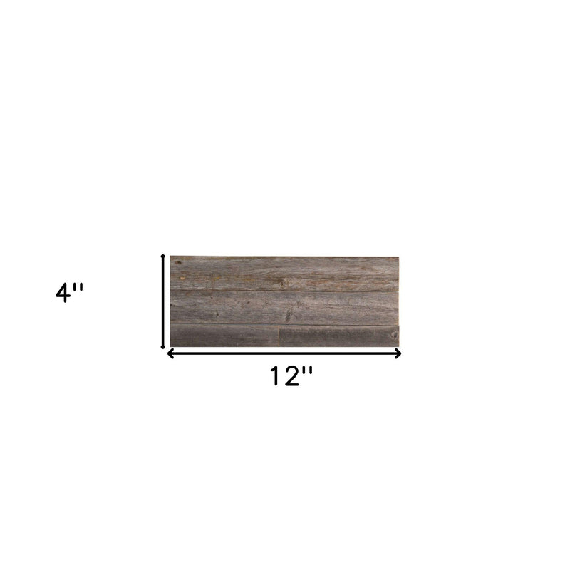 Set of Six 3" x 12" Gray And Brown Wood Planks Wall Decor - Home Decor