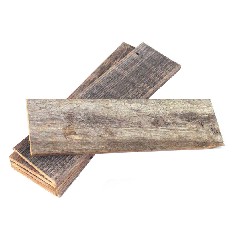 Set of Six 3" x 12" Gray And Brown Wood Planks Wall Decor - Home Decor