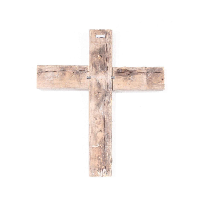 16" X 11" Gray Wood Cross Hanging Dimensional Sculpture - Home Decor