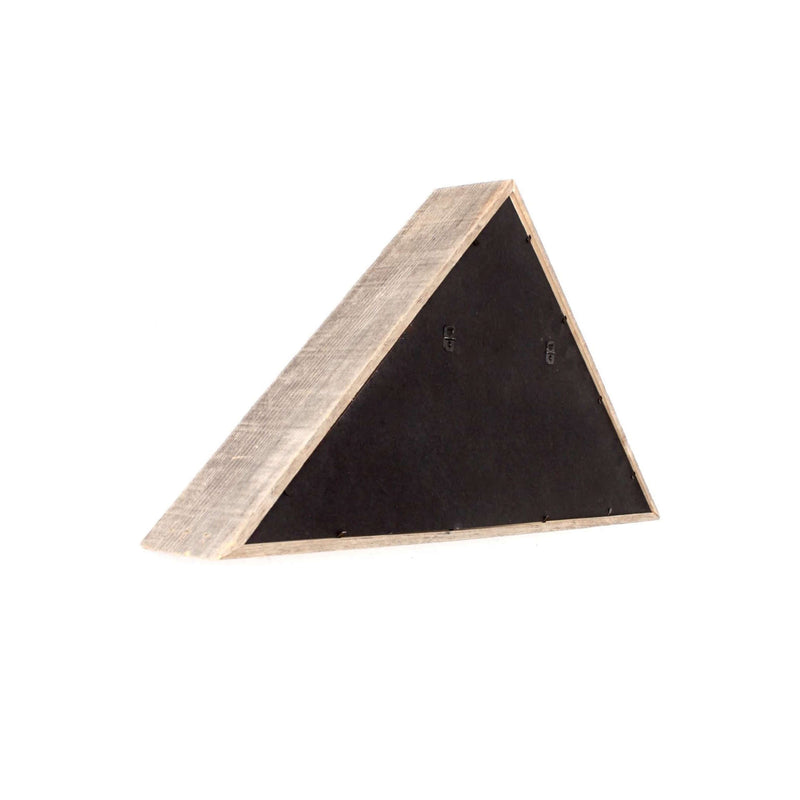 26" X 14" Gray Wood Triangle Hanging Dimensional Sculpture - Home Decor