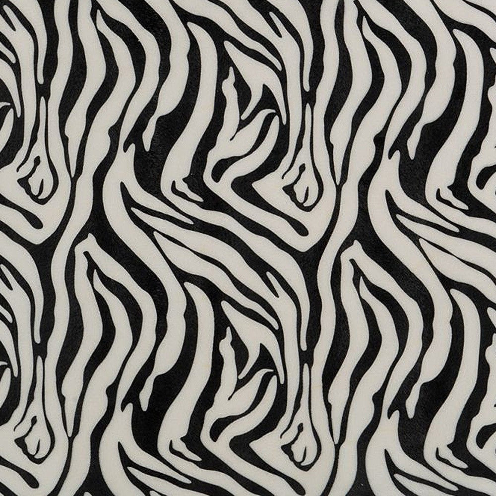 20" Black And White Zebra Iron And Resin Square Hanging Wall Tile - Home & Garden