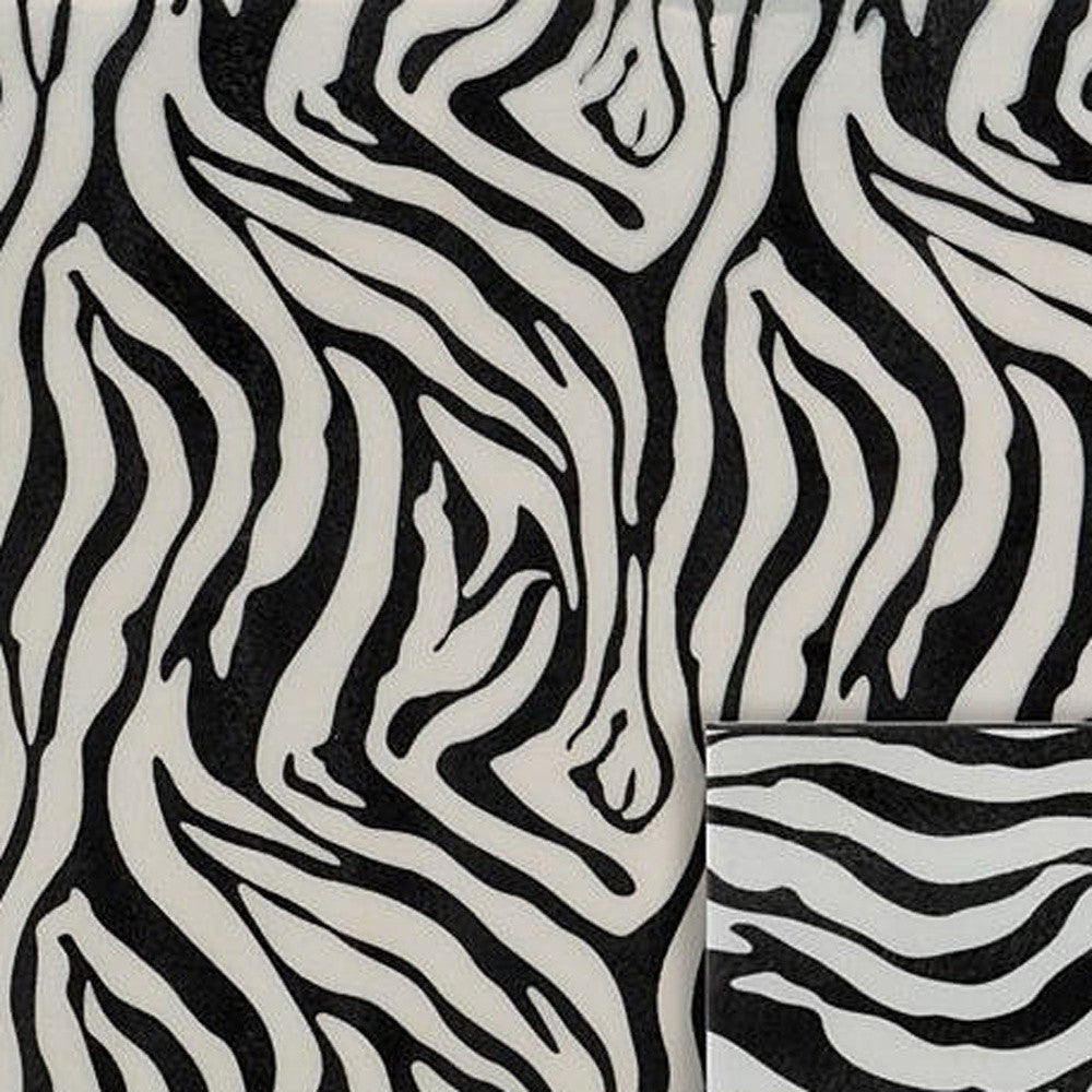 20" Black And White Zebra Iron And Resin Square Hanging Wall Tile - Home & Garden