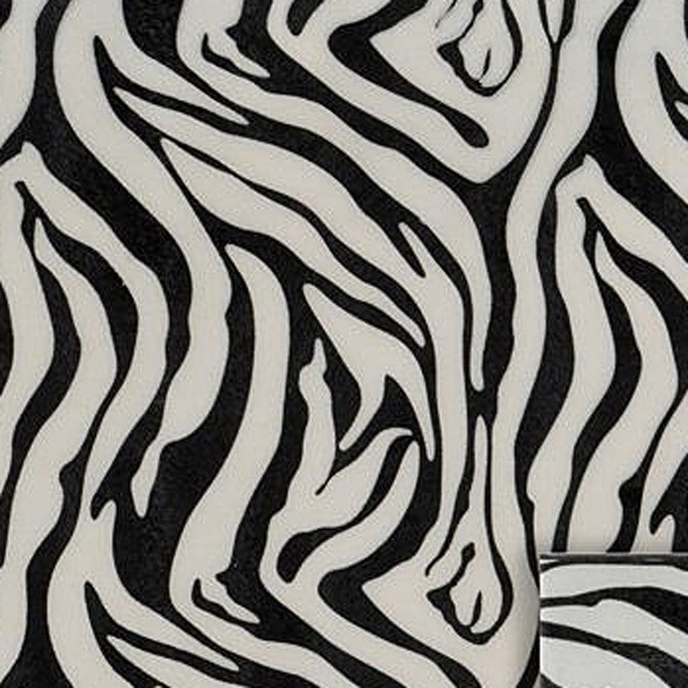 20" Black And White Zebra Iron And Resin Square Hanging Wall Tile - Home & Garden