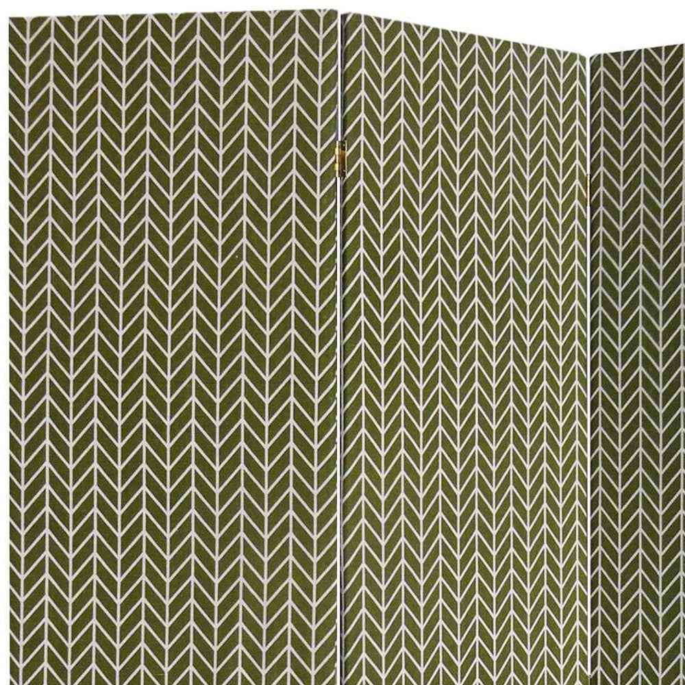 3 Panel Green Soft Fabric Finish Room Divider