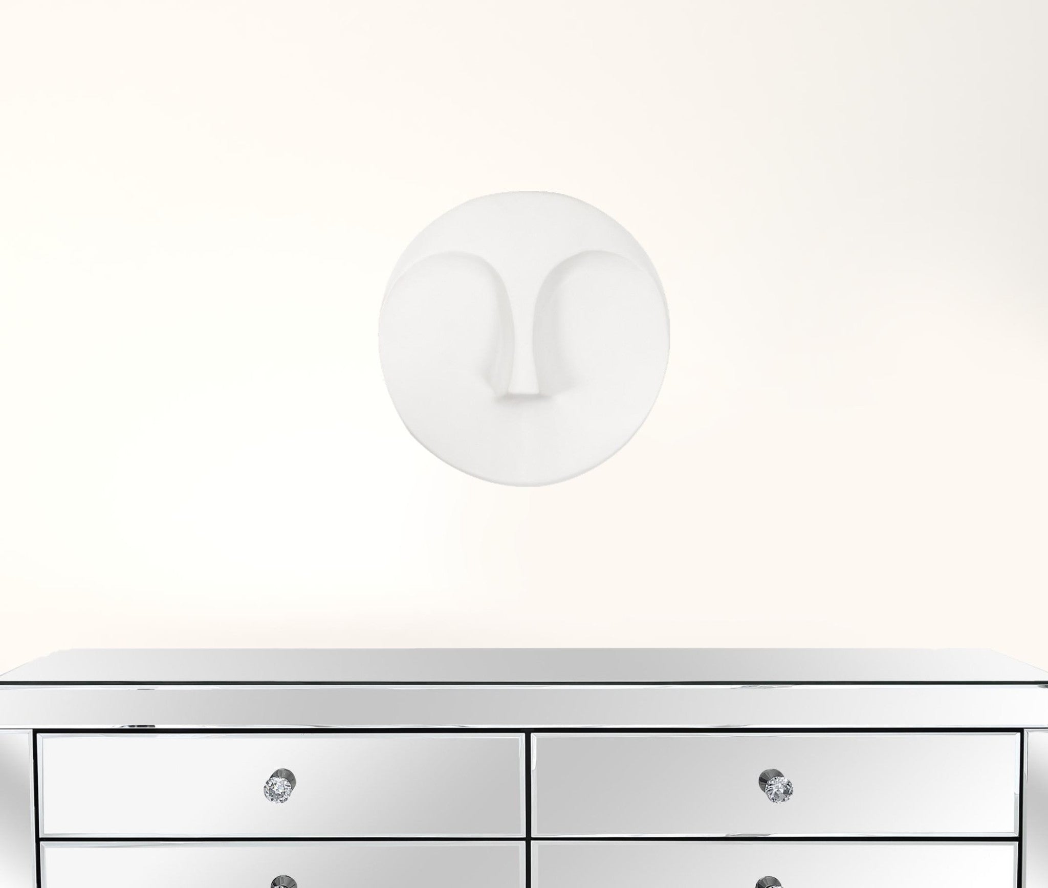 Matte White Round Face Wall Sculpture Default Title
