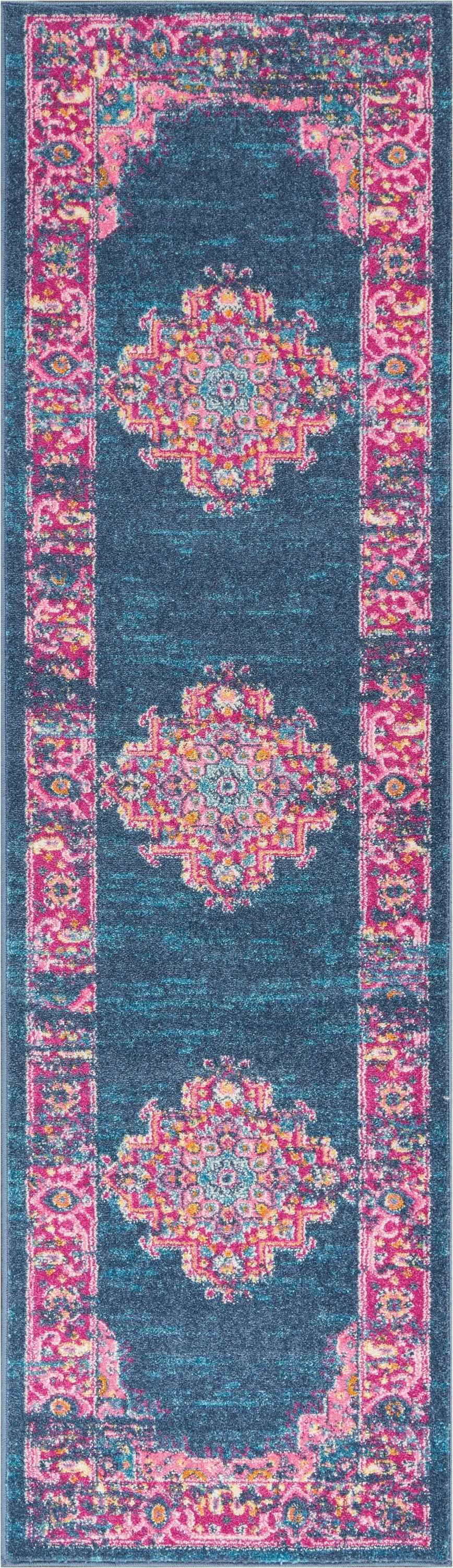 10' Blue Dhurrie Runner Rug