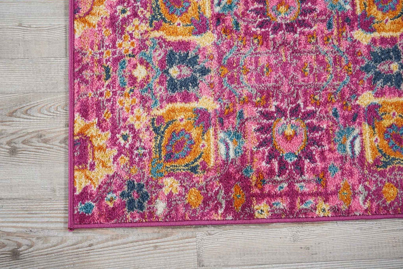 2' X 3' Fuchsia Floral Power Loom Area Rug