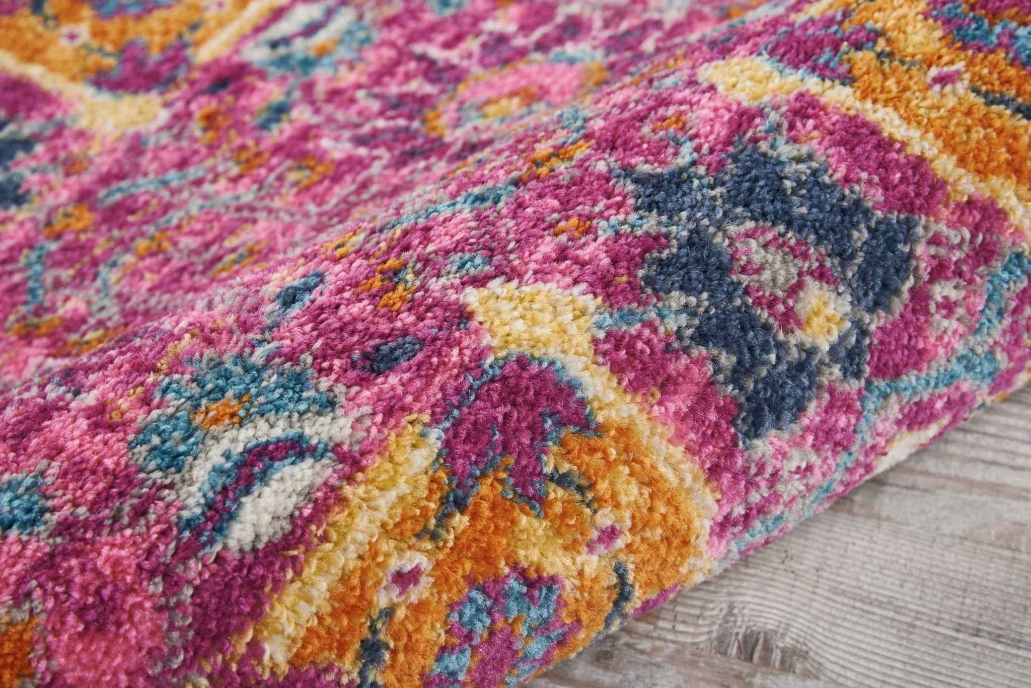 2' X 3' Fuchsia Floral Power Loom Area Rug