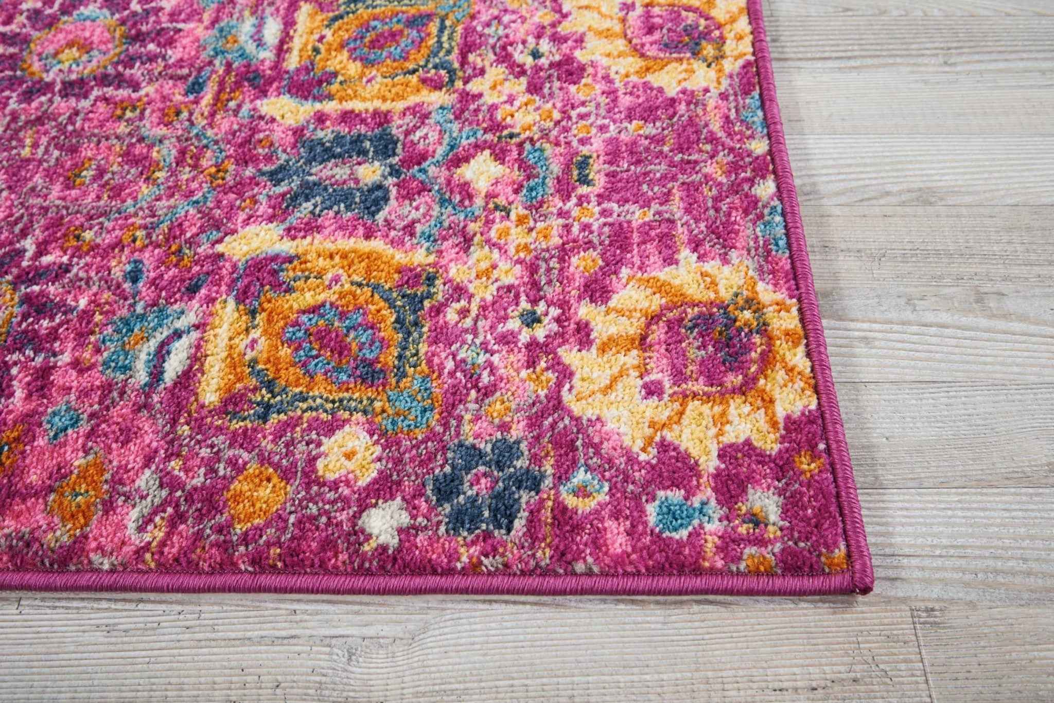 2' X 3' Fuchsia Floral Power Loom Area Rug