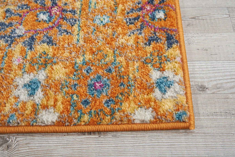 8' Sunset Floral Power Loom Runner Rug