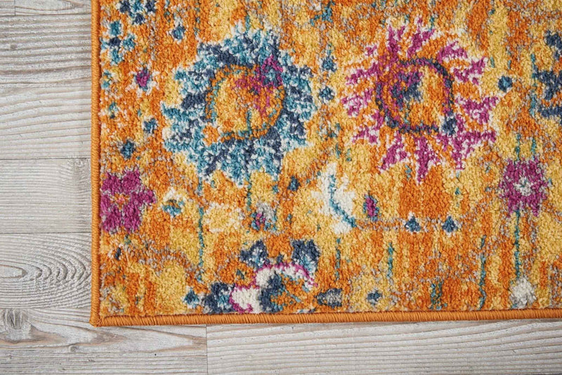 8' Sunset Floral Power Loom Runner Rug