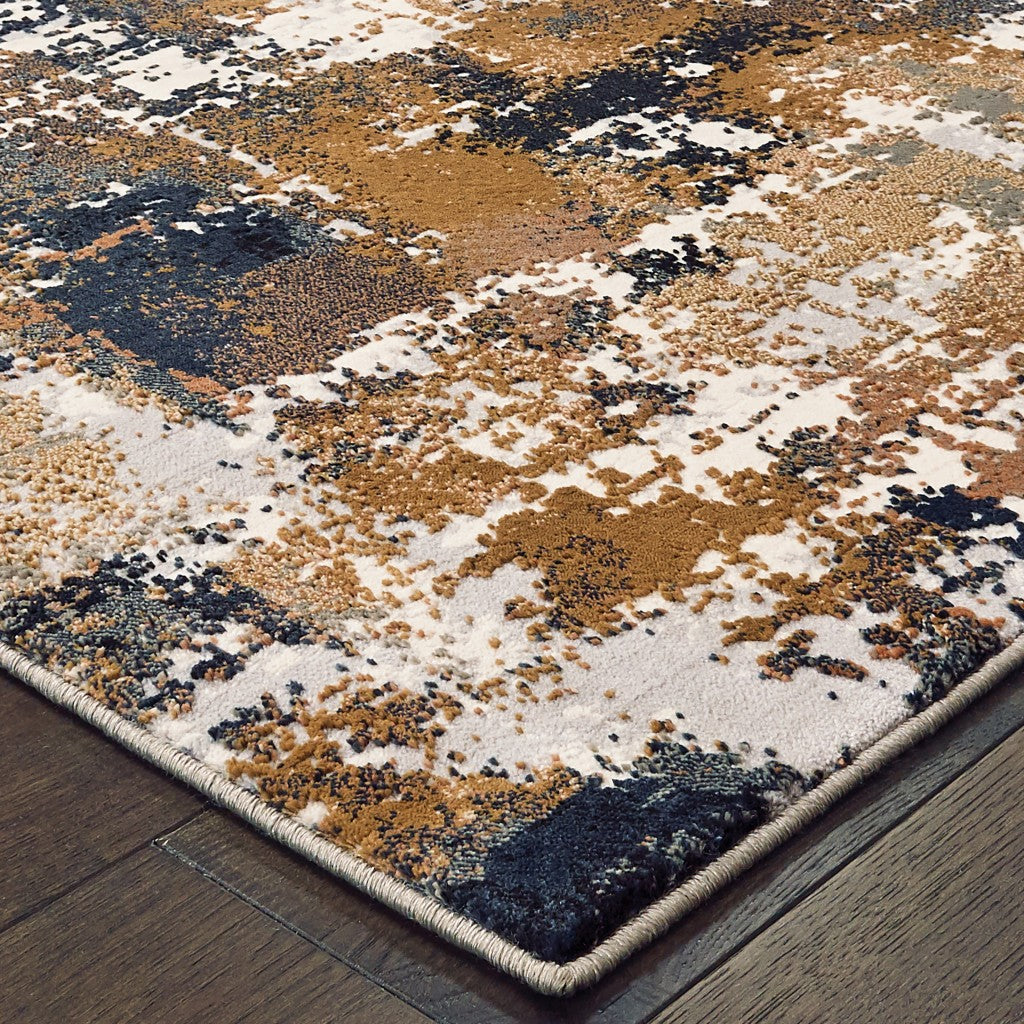 5' X 8' Ivory And Gray Abstract Area Rug - Home Decor