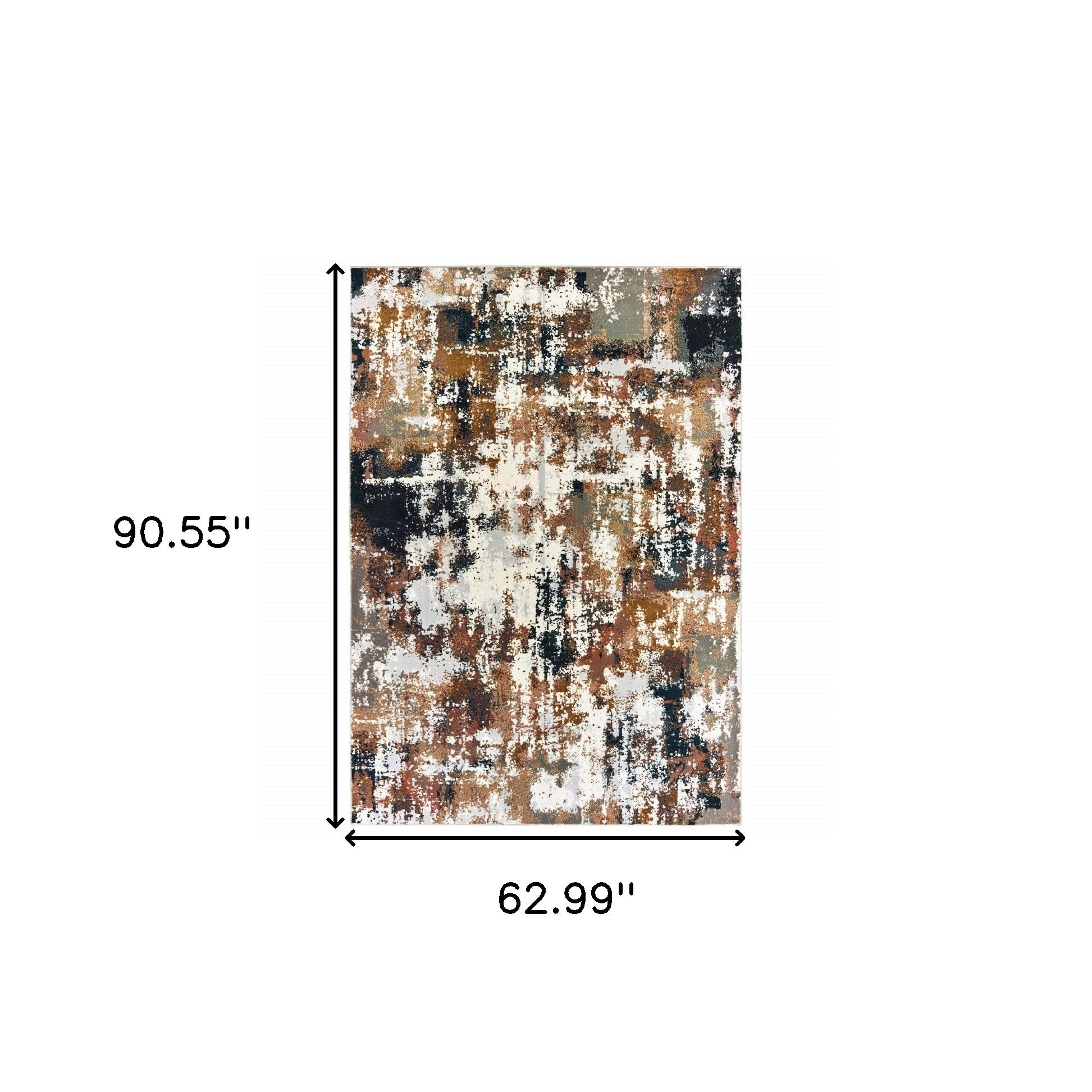 5' X 8' Ivory And Gray Abstract Area Rug - Home Decor