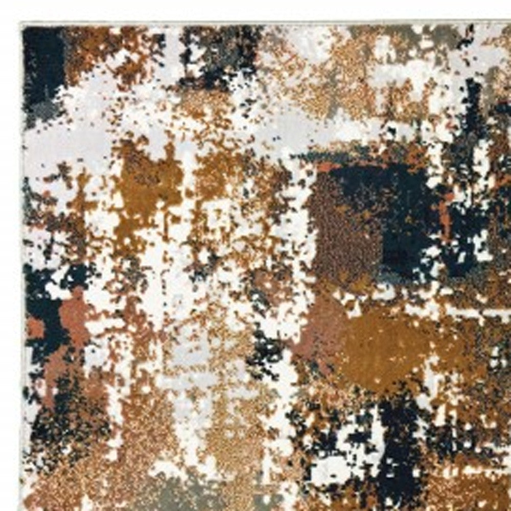 5' X 8' Ivory And Gray Abstract Area Rug - Home Decor