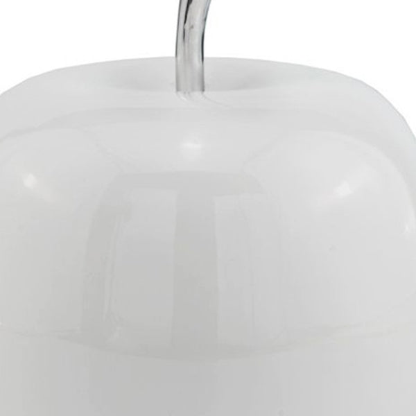 8" White Aluminum Decorative Apple Tabletop Sculpture - Home & Garden