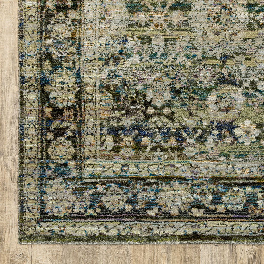 4' X 6' Green And Brown Floral Area Rug - Home & Garden