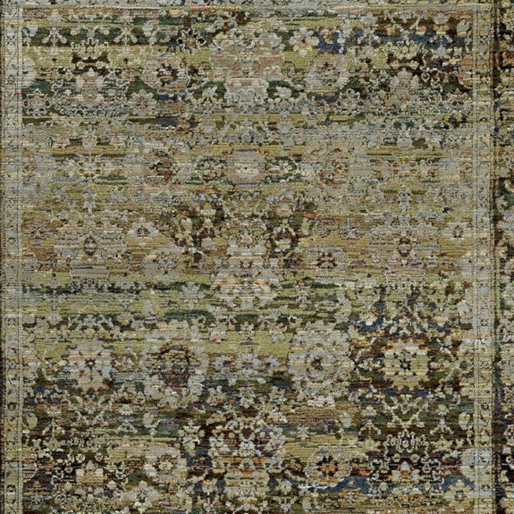 4' X 6' Green And Brown Floral Area Rug - Home & Garden