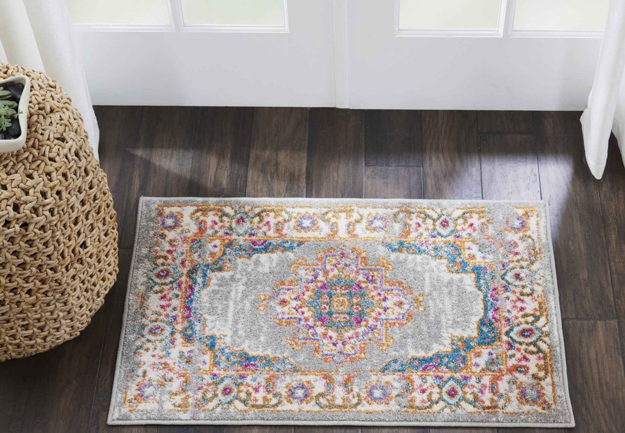 2' X 3' Gray Power Loom Area Rug