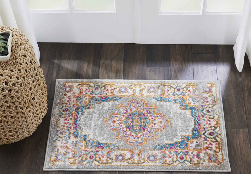 2' X 3' Gray Power Loom Area Rug