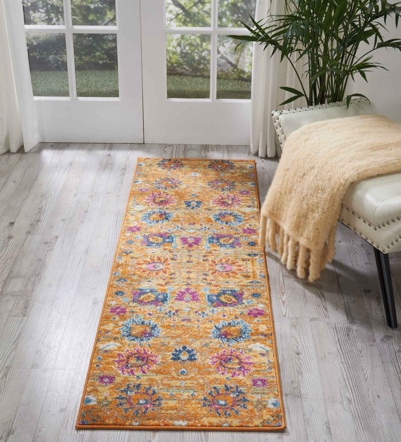 6' Sunset Floral Power Loom Runner Rug